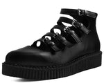 A9417L | Black Multi-Strap Pointed Mary Jane Creeper | T.U.K