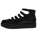 A9417L | Black Multi-Strap Pointed Mary Jane Creeper | T.U.K