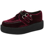 V8463 | Burgundy Velvet Mondo Viva Creepers | T.U.K