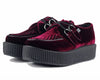 V8463 | Burgundy Velvet Mondo Viva Creepers | T.U.K